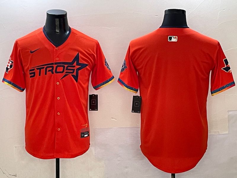 Men Houston Astros Blank Orange Fourth generation Joint Name Nike 2025 MLB Jersey style 1